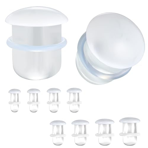 ZS 1 Pair Single Flare Gauges for Ears, Solid Glass Ear Gauge Plugs Earrings 6g - 9/16 Available for Women Men, Clear Ear Stretch Expanders - color: White, size: 4 mm (6g)