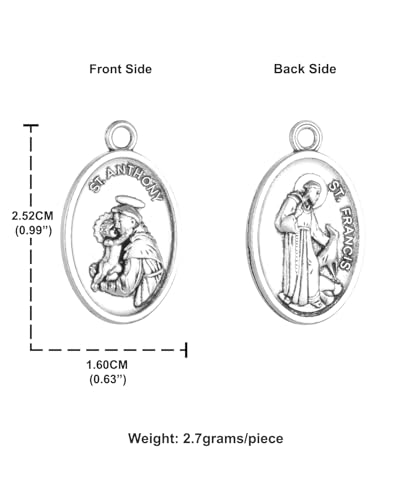 Saint Therese of Lisieux/Saint Mother Teresa of Calcutta/Divine Mercy Jesus/Mater Dolorosa Patron Saint Medal Charm Pendant for DIY Rosary Necklace Bracelet Jewelry Making Part - color: 30pcs-St.Anthony