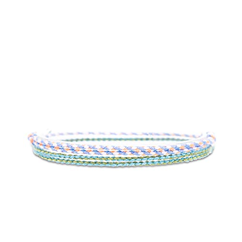 Made by Nami 2 Pcs Wave String Ankle Bracelets for Women Waterproof & Adjustable Thin Braided Anklet Surfer Boho Ankle Bracelet Set of 2 Beach Accessories - color: Lilac & Green