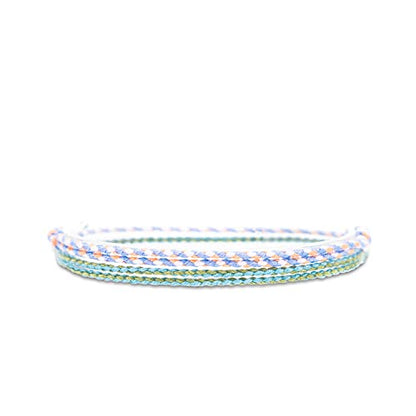 Made by Nami 2 Pcs Wave String Ankle Bracelets for Women Waterproof & Adjustable Thin Braided Anklet Surfer Boho Ankle Bracelet Set of 2 Beach Accessories - color: Lilac & Green