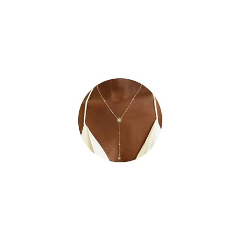 CHESKY Lariat Necklace for Women，14k Gold/Sliver Plated Layered Necklace | Gold/Sliver Long Necklace，Dainty Cross Pendant, Wedding Y-Shaped Drop Chain, Waterproof Jewelry Gift for Women Everyday Wear - style: YSun