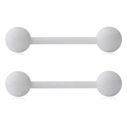 14G 16mm Acrylic Nipple Tongue Barbell Ring Body Piercing Jewelry Retainer 2-6PCS - color: 2PCS - White
