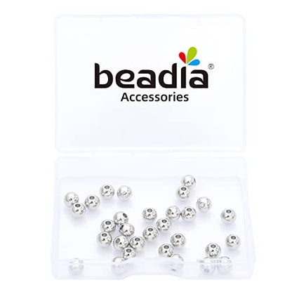 Platinum Plated Round Spacer Beads 6mm 30pcs for Jewelry Making Findings Non Tarnish - color: Platinum, size: 6mm