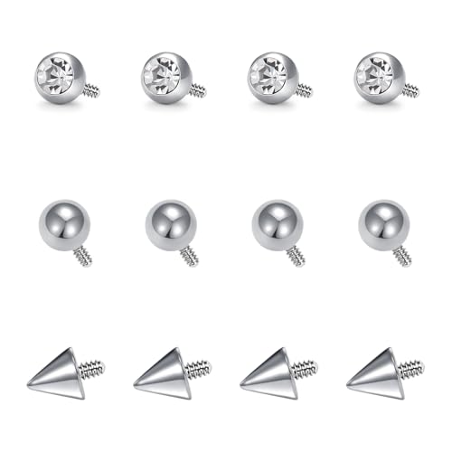 18G 20G Horseshoe Nose Rings Studs,Surgical Steel Nose Ring Pink Cubic Zirconia Nose Piercing,Internally Threaded Nose Rings For Women,Pink and Silver Zirconia - color: 12PCS-18G-Replacement Ball-A