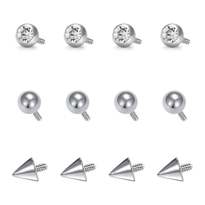 18G 20G Horseshoe Nose Rings Studs,Surgical Steel Nose Ring Pink Cubic Zirconia Nose Piercing,Internally Threaded Nose Rings For Women,Pink and Silver Zirconia - color: 12PCS-18G-Replacement Ball-A