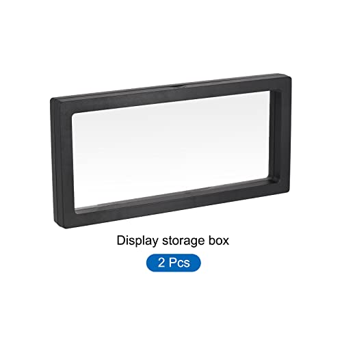 MECCANIXITY Floating Frame Display Holder Stand 3D Jewelry Display Box 9.06 x 4.33 x 0.79 inch Black for Ring Necklace Bracelet Earring Pack of 2 - color: Black, size: 9.06 x 4.33 x 0.79 inch