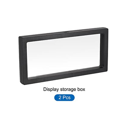 MECCANIXITY Floating Frame Display Holder Stand 3D Jewelry Display Box 9.06 x 4.33 x 0.79 inch Black for Ring Necklace Bracelet Earring Pack of 2 - color: Black, size: 9.06 x 4.33 x 0.79 inch