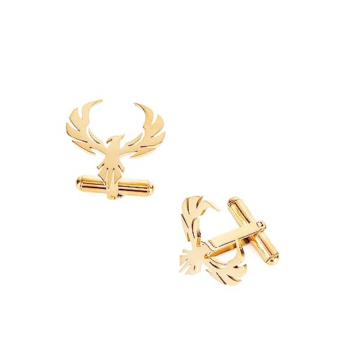 Stainless Steel Cutout Animals Phoenix Cufflinks For Mens