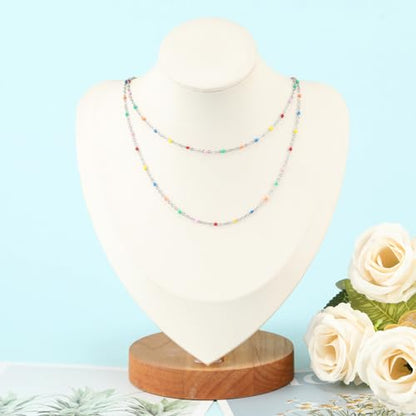 KYUNHOO 5 Meters Colorful Beaded Stainless Steel Jewelry Making Chains Bulk | Silver Necklace Chains Bulk on Spool Thin Cable Chain Link with Jewelry Making Supplies for Bracelet Choker Crafting - color: Steel-Color2-2mm