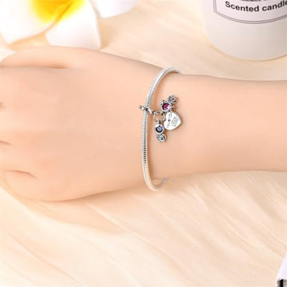 CYCUFF 925 Sterling Silver Charms Suitable for Bracelet Pendants Beads, Charm Necklaces Jewellery Gift for Women - color: Three Piece Charm Set