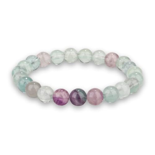 Crystal Vibe - Healing Crystal Bracelet for Women & Men | Natural Gemstone Bead Bracelet | Adjustable Handmade Energy Stone Bracelet | Bracelet for Meditation, Yoga & Daily Wear | Multiple Types - color: Fluorite