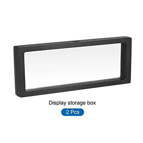 MECCANIXITY Floating Frame Display Holder Stand 3D Jewelry Display Box 11.81 x 3.54 x 0.79 inch Black for Ring Necklace Bracelet Earring Pack of 2 - color: Black, size: 11.81 x 3.54 x 0.79 inch