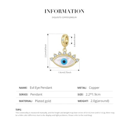 Animal Charms for Bracelets 925 Sterling Silver Bead Charms Bee Butterfly Fox Charm Fits Bracelets and Necklaces Cute Charms for Women - color: Evil eye