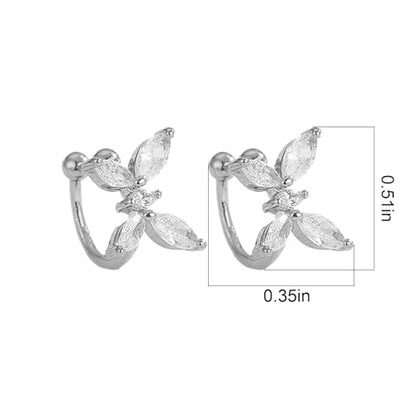 Ear Cuff Earrings for Women Non Piercing Faux Earring Cuff Rose Gold Earring Cuffs Non Pierced - color: Silver butterfly ear cuff
