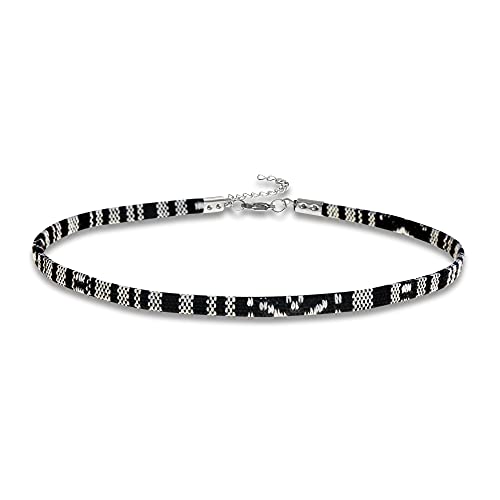 Made by Nami Boho Choker for Women and all Genders Waterproof & Adjustable Surfer Necklace Choker for Pride Parade & Hippie Festival - color: Black
