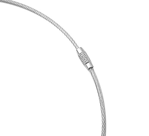 Choker Necklace Silver Stainless Steel Wire Statement Collar Simple Coin Pendant Necklace 18"