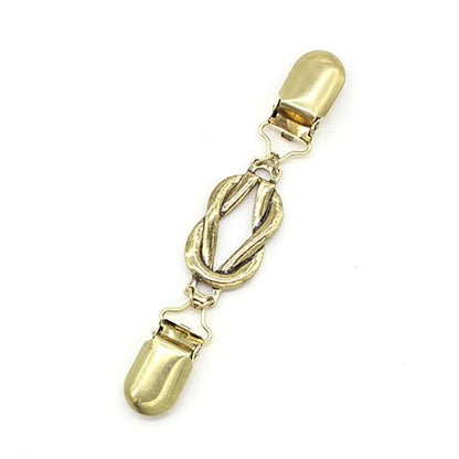 Retro Styles Sweater Clip Cardigan Neckline Clasp In Sturdy Metal Collar Clasp For Fashion Forward Women - color: Scrap Metal