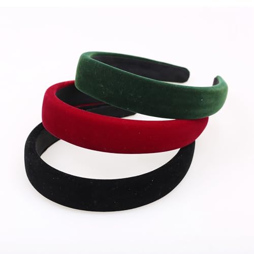 Christmas Velvet Headbands for Women Head Bands Diademas Para Mujer De Moda Hairbands for Women Girls Red an Green Holiday No Slip Headband Cute Hairbands Hair Accessories - color: Pack-C