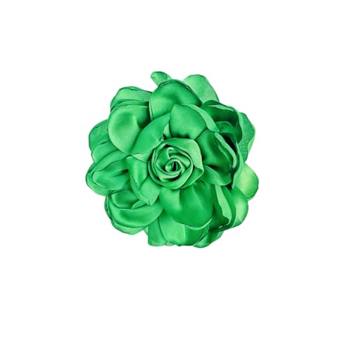 Elegant Large Cloth Flower Brooches Big Camellia Flower Pin for Women Dainty Cloth Fabric Rose Brooches Dress Skirt Scarf Hat Pins Clothing Decoration Accessories - color: Green A