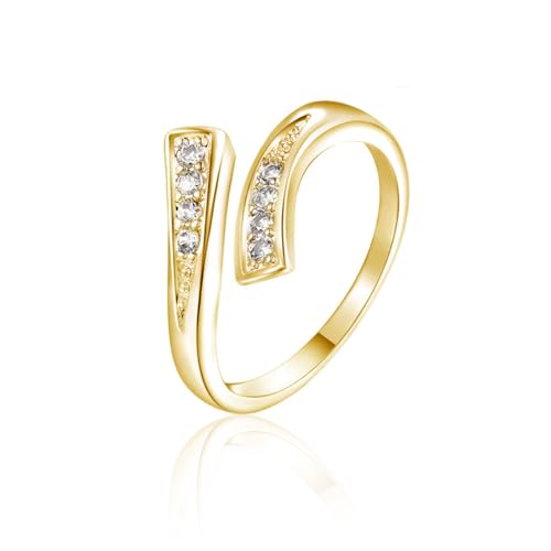 Toe Ring for Women Cute Adjustable Big Toe Rings Non-Tarnish Diamond Jewelry Waterproof Stainless Steel Toe Rings Plated Triple Moonstone Snake Knot Simple Band - color: Gold