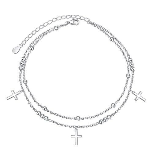 Anklet for Women S925 Sterling Silver Adjustable Foot Plus Ankle Bracelet - style: Anklet2