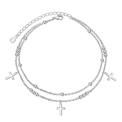 Anklet for Women S925 Sterling Silver Adjustable Foot Plus Ankle Bracelet - style: Anklet2