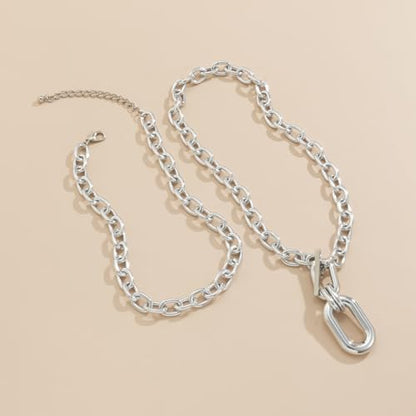 CSIYANJRY99 Chunky Gold Necklaces for Women,Multilayer Punk 80s Hip Hop Necklace,Layered Cuban Link Chain Statement Necklace 90s Freaknik Outfit Accessories for Women - color: Silver Larered Neckalce