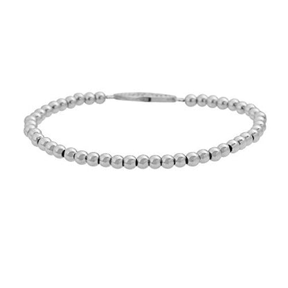 Women Evil Eye Ball chain Elastic bracelet with CZ Cubic Zirconia - color: Eye Silver