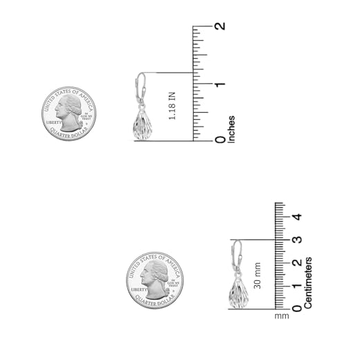 LeCalla 925 Sterling Silver Leverback Drop Earrings | Lightweight Italian Teardrop Dangle Earring for Women - color: Oval Shape Drop with Customized Card