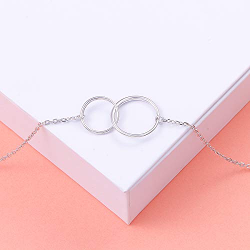 Ladytree S925 Sterling Silver Dainty Simple Choker Necklace,Rolo Chain,Adjustable 13 inches to 16 inches - style: 05_ Infinity choker