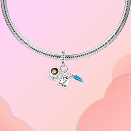 LUXILLA Love You Best Friend Grandma Wife Heart Charm 925 Sterling Silver Charms Fit for Bracelets Necklace Jewelry Gift for Women - color: Book and Coffee Cup Charm
