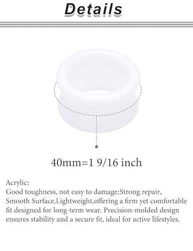 6G-50mm Hollow Acrylic Ear Plugs Tunnels for Women Men Double Flared Saddle Ears Gauge Plug Stretcher Expander Piercing Body Jewelry Black White Clear 1 Pairs - color: White, size: 40mm = 1 9/16 inch