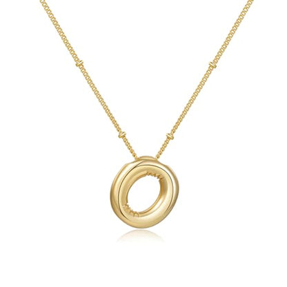 Gold Bubble Initial Necklace for Women Balloon Letter Necklace 18K Gold Plated Dainty Alphabet Pendant Puffy Name Personal Necklace - color: O
