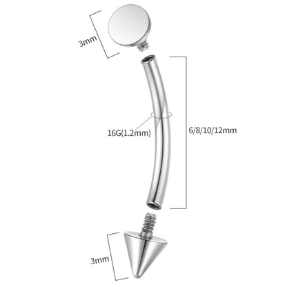 G23 Titanium Eyebrow Piercing Jewelry Eyebrow Rings Curved Barbell 16G Eyebrow Belly Button Ring Navel Rings Rook Daith Earrings Lip Ring Eyebrow Jewelry 6mm-12mm - color: 2PCS,Disc Bottom+Arrow Shape,Silver
