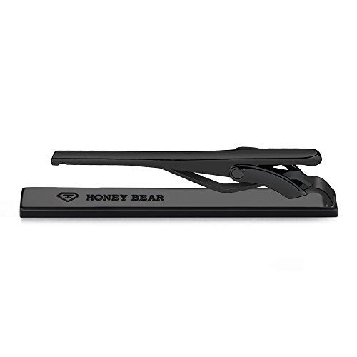 HONEY BEAR 5cm/5.4cm/6cm Mens Tie Clip Bar for Normal Size Steel Business Wedding Gift 1.97"/2.12"/2.36" - style: 5.4cm Matte Black