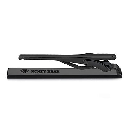 HONEY BEAR 5cm/5.4cm/6cm Mens Tie Clip Bar for Normal Size Steel Business Wedding Gift 1.97"/2.12"/2.36" - style: 5.4cm Matte Black