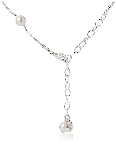 Anne Klein Women's Pearl Collar Necklace, Statement Fashion Jewelry with Pearl Accents and Adjustable Extender for Everyday and Dress Wear - color: Silver
