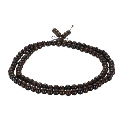 MECCANIXITY Prayer Beads Bracelet, Natural Wooden Bead Mala Bracelets Link Wrist Men Women Beaded Stretch Crafts Bangle - color: Greywood Color