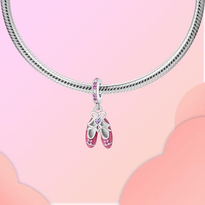 LUXILLA Charms for Bracelets & Necklace 925 Sterling Silver Charms Elephant Happy Birthday Charm Fit for Valentine's Day Mother's Day Jewelry Gift for Women - color: Ballet Shoes Charm
