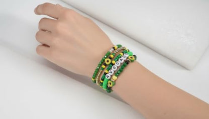 Twinfree Bohemian Cute Fruit Banana Cherry Strawberry Pineapple Mango Polymer Clay Beaded Stackable Stretch Bracelets - color: color 17