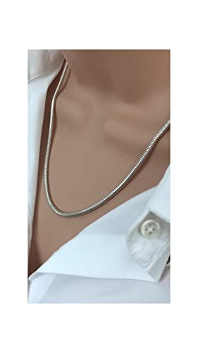 925 Sterling Silver Snake Chain Necklace - 2MM, 3MM, 4MM, 5MM Round Solid Silver Chains - Flexible, Men and Women's Jewelry - Made In Italy - style: 3MM