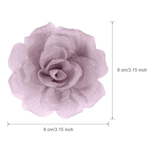 Rose Flower Brooches and Clips for Women | Lavender Hair Clips & Flower Pins | Hat & Lapel Pins, 3.1 Inches - color: Lavender