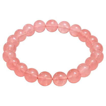 Amazing Gemstone Cherry Quartz Crystal Bracelet for Women Men's Gifts - Protection Healing Crystal Bracelet - 8mm Gemstone Beaded Stretchable Bracelet Pulseras Para Hombres Mujer Stocking Stuffers Mothers Day Gift - color: Cherry Quartz