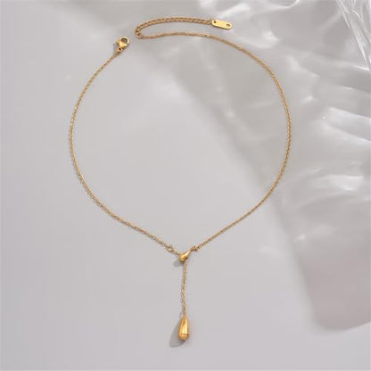 18K Gold Plated Minimalist Drop Y-Shaped Necklace for Women | Simple Lariat Necklace, Minimalist Everyday Jewelry,Y-Shaped Necklace - style: Y Waterdrop-Gold