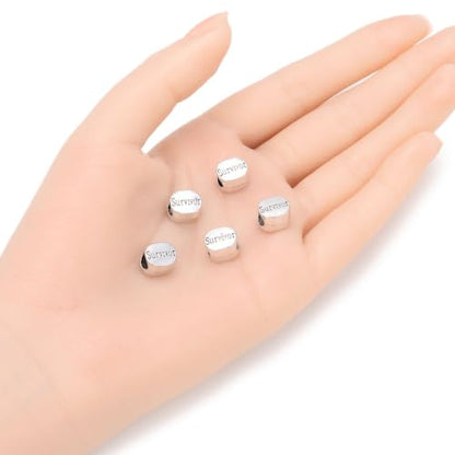 40pcs Survivor Bead Large Hole Beads (4.5mm Hole) Antique Silver - size: Survivor Bead