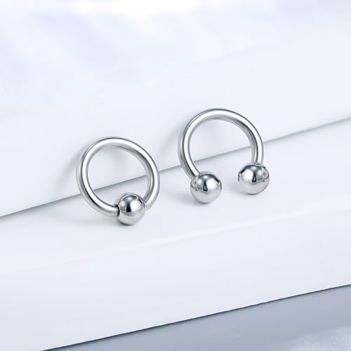 12G & 16G Septum Rings - Surgical Steel Septum Piercing Jewelry Horseshoe & Snake Bite Rings, Daith Rook Earrings for Women & Men - color: 16G 6MM