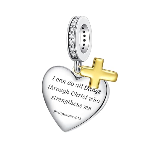 Family Love Mother Daughter Grandma Charm 925 Sterling Silver fits Bracelets Necklace Pendant Bead Charms Jewelry Gift for Women Family Friends - color: Bible Verse Charm