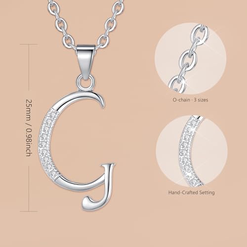 VIKI LYNN Dainty Initial Letter Pendant Necklace for Women | Cubic Zirconia Initial Jewelry, Personalized Letter Necklace, Dainty Women Jewelry, Birthday Gift Idea for Her, Mom and Wife - color: Silver, style: Silver-G