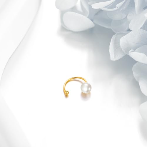 KECHO 14K Gold Ear Cuff Earrings Hypoallergenic Non Piercing Cartilage Earring Jewelry Gifts for Women - style: Pearl