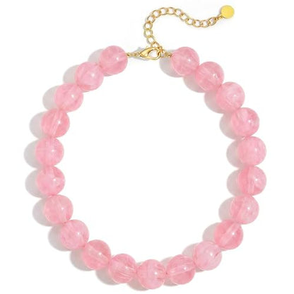 Chunky Beaded Necklace for Women, Colorful Trendy Statement Summer Jewelry Gift - color: necklace-16